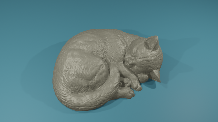 highpoly realistico gatto felino azienda agricola animale arte ranch domestico amante dei gatti dormire 3d print model - Mito3D