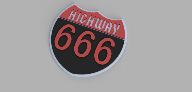 highway 666 ac dc acdc 66 3d print model - Mito3D