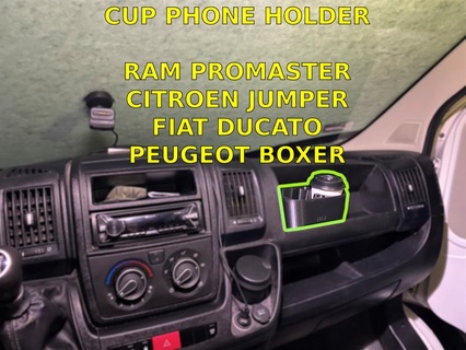 STL file GYRO CUP HOLDER FOR FIAT DUCATO, RENAULT BOXER AND