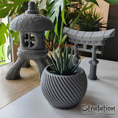 hikari zen garten sammlung japan japanisch lampe laterne licht vase schiff portal pflanzer orientalisch asiatisch torii 3d print model - Mito3D