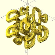 hilbert dragón art openscad personalizador curva de matemáticas 3d print model - Mito3D
