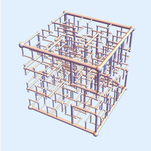 hilbert-Platz nest 1-2-3 Kunst Mathe-Kunst math cube hilbert fraktal space-filling Mathematik geometrie dansmath 3d print model - Mito3D