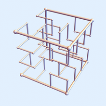 hilbert square nest 1-2 art math cube fractal space-filling mathematics geometry dansmath 3d print model - Mito3D