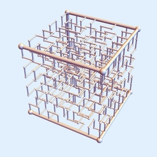 hilbert carré nid 1-3 art les mathématiques de l'art cube fractal remplissage d'espace la géométrie dansmath 3d print model - Mito3D