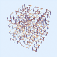 hilbert turbinio livello 3 matematica arte per cubo spline b frattale riempimento spazio geometria dansmath 3d print model - Mito3D