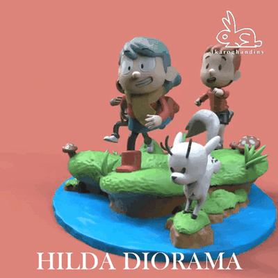 hilda diorama frida serie tv netflix ikarus gandi streaming fan art kunst spielzeug artoy 3d print model - Mito3D