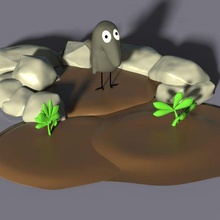 Hilda diyorama harika kuzgun oyun trol Baba kayalar orman ağaçlar troller kargalar karga 3d print model - Mito3D