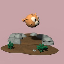 Hilda diorama guau juego Troll baba rocas bosque arboles trolls redondo 3d print model - Mito3D
