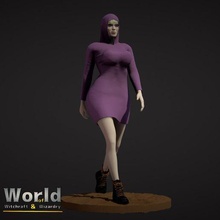 hilda maier - witchcraft & wizardry female girl human roleplay rpg sexy wizard women miniature wand witch roleplaying tabletop dnd teen role-playing pathfinder busty boobs 75mm 3d print model - Mito3D