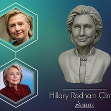 hillary clinton 3d printable model bust american politician senator human people head sculpture statue art sculptures 3d print model - Mito3D