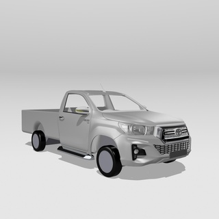 hilx single cab pickup truck hilux auto van vehicle toyota poly maya car pickup single cabin simple  3d print model - Mito3D