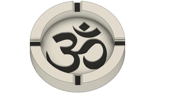 Hindu Aschenbecher 3d stl Design heilig Symbole Spiritualität Rauchen Zubehörteil Kultur dekorativ einzigartig elegant dauerhaft Rauch 3d print model - Mito3D