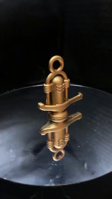 hindu lamp pendant gold custom jewelry silver man woman ring 3dprint cast wax block necklace hindi traditional 3D print model - Mito3D