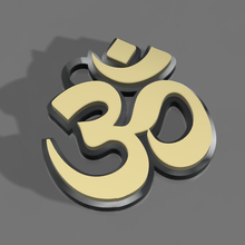 hindu om símbolo chave anel parede cenário joalheria budista carma Budha espiritual 3d print model - Mito3D