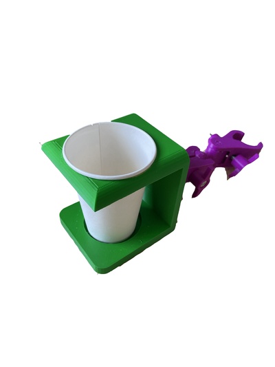 incernierato tazza titolare supporto può fissaggio 3d print model - Mito3D