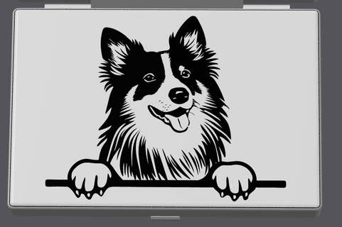 menteşeli biblo Kutu Shetland çoban köpeği fdm ender reçine sla ev dekor köpek yavrusu hafıza kavanoz Evcil Hayvan 3d print model - Mito3D