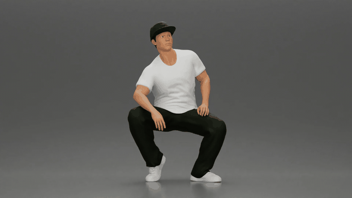 hip hop sitzung hemd deckel drucken zahl hiphop miniaturen charakter junge zahlen miniatur männlich diorama jacke gangster homie 164 164scale 3d print model - Mito3D