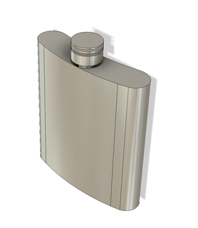 hip flask alcohol 3d model beaker canteen drinking bottle party bachelor gift laser engraving cutting printing printed render file body cap object stl 3d print model - Mito3D