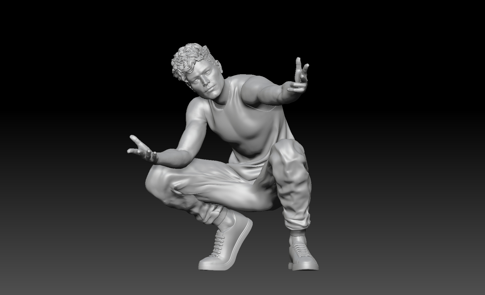 cadera salto baile chico 1 hip hop freno calle rap danza estilo libre subterráneo niña 3D print model - Mito3D