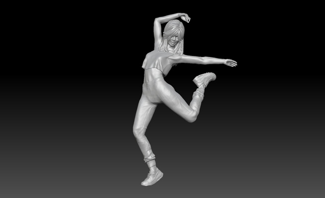 cadera salto baile niña 1 hip hop freno calle rap danza estilo libre subterráneo chico 3d print model - Mito3D