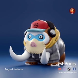 hip hop mamoswine - presupported multimaterial Game costume cosplay hiphop pikachu charmander charizard bambu multicolor bulbasaur squirtle mewtwo mew gengar eevee umbreon 3d print model - Mito3D