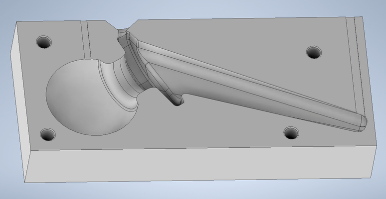 hüfte prothese schimmel bildung medizinisch modell 3d print model - Mito3D