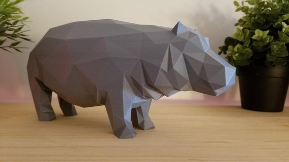 hipopotamo düşük poli hip hop tamo 3d print model - Mito3D