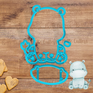 hippopotame coupeur modulé fondant découper biscuit 3d print model - Mito3D