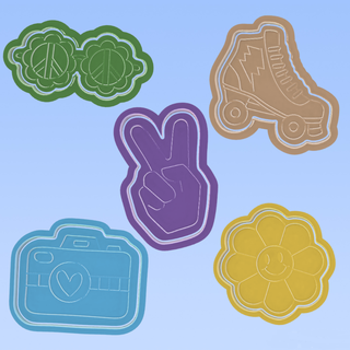 hippie peace cookie cutters cookiecutter hippie cookie groovy peace  3d print model - Mito3D