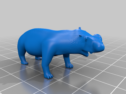 hippopotame animaux highpoly pose jouet créatures art 3d print model - Mito3D