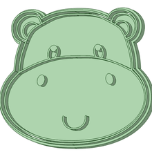 hippo face cookie cutter hippopotamus 3d print model - Mito3D