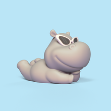 ippopotamo bicchieri arte carina scultura animale giocattolo divertente divertimento cartone animato miniature prescolare decorativo giocare 3d print model - Mito3D