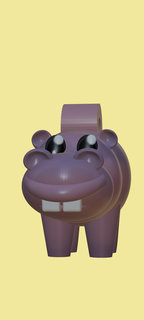 hipopótamo llavero 3d print model - Mito3D