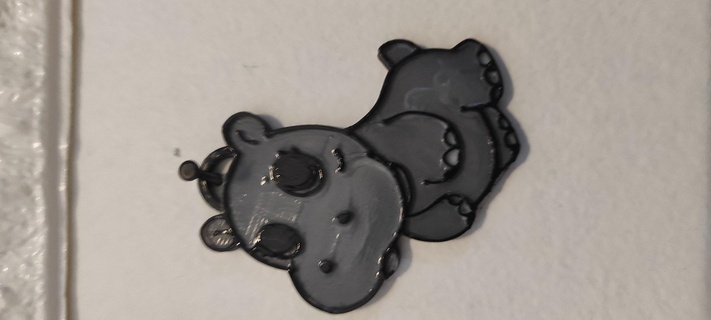 hippopotame porte clés mignonne animal 3d print model - Mito3D