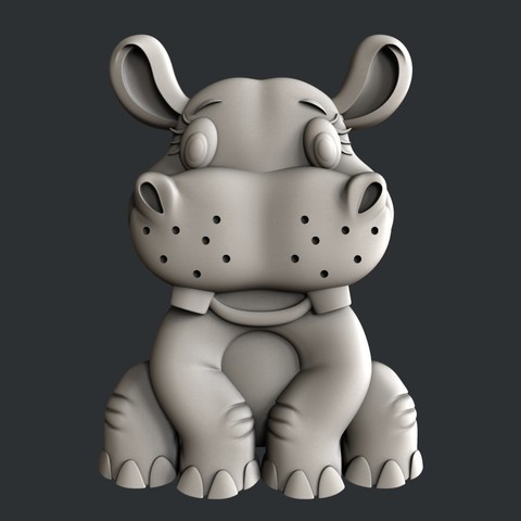 hippo kids art vcarve aspire artcam de la magie os l'imprimante 3dmodels 3D print model - Mito3D