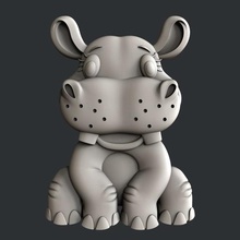 hippo kids a arte vcarve aspire artcam magia ossos impressora 3dmodels 3d print model - Mito3D