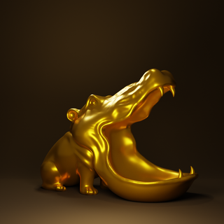 hippo ornament storage sculpture hippo room home holder decoration ornament key deco statue sculpture resin table top animal easy print  3d print model - Mito3D