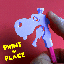 hipopótamo lápiz utensilio artilugio articulado divertido regalo cumpleaños juguete agitarse impresión sitio fácil rinoceronte 3d print model - Mito3D