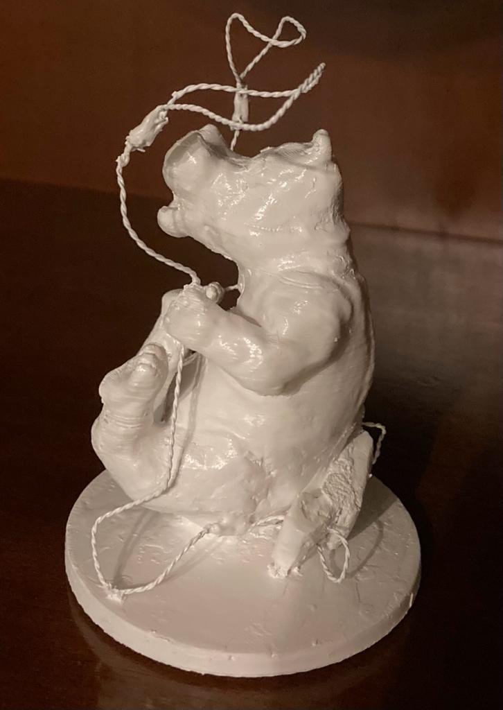 hippopotame balançoire animal sculpture art drôle 3D print model - Mito3D