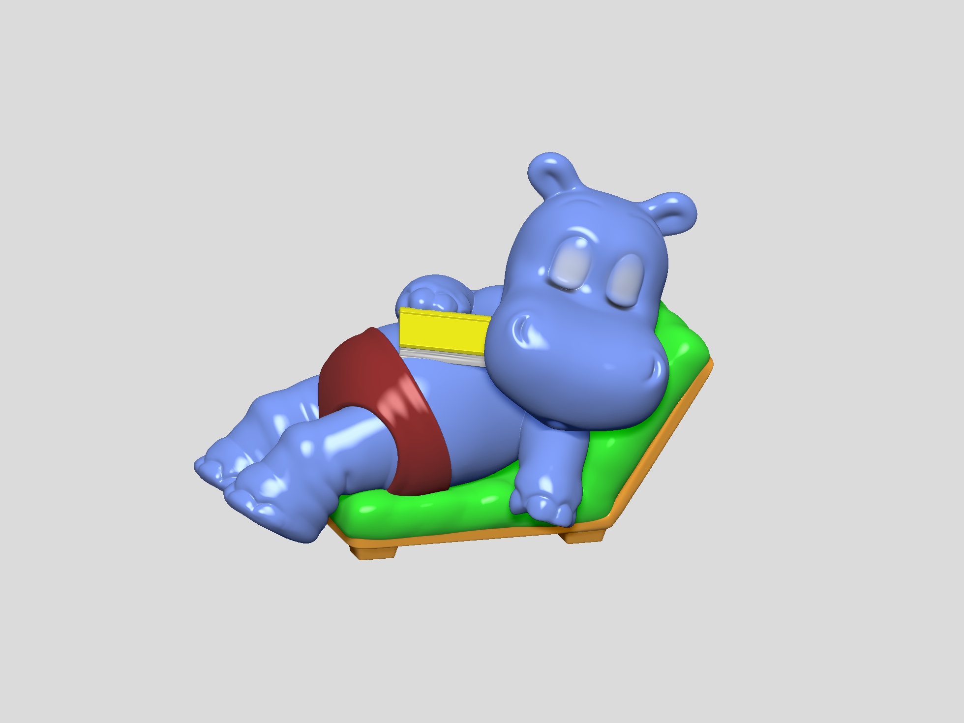 hippopotame traumatisme tommi 3d impression stl jeu gentil kindersurprise oeuf chocolat 1992 souvenir stltoy collectionhippostl 3dprint figurines enfants manchot lion lionceau 3D print model - Mito3D