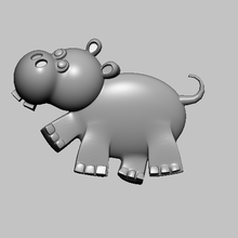 hippopotame 3d stl soulagement animal chat logo 2d cnc routeur imprimante svg dxf conception 3d print model - Mito3D