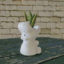 hipopótamo plantador suculentas cactus 3d print model - Mito3D