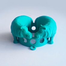 hippos medallion jewelry 3d print model - Mito3D