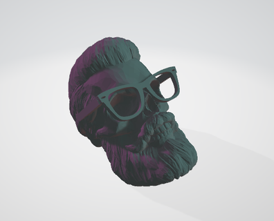 hipster skull skull  3d print model - Mito3D
