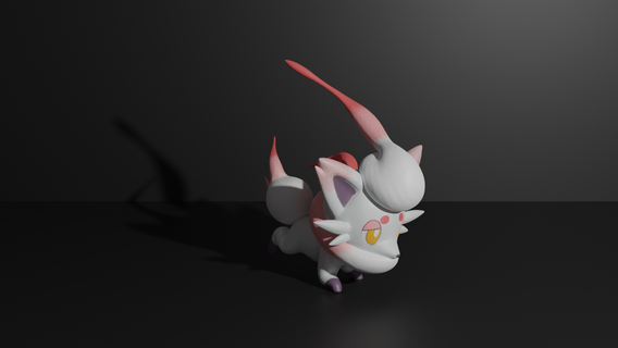 hisuian zorua pokemon 3d print model zorua zoroark hisui hisuian pokemon pokeball pokedex pikachu eevee dark illusion mimic pet cat dog ghost  3d print model - Mito3D