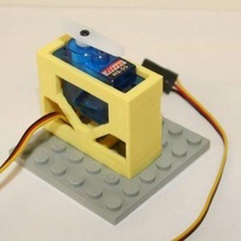 hitec hs-55 micro servo brick top mount gadget in der Robotik nützlich Teil motor micro-servo lego Halter Ziegel montieren 3d print model - Mito3D