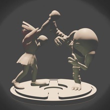 hitmonlee & hitmonchan pokemon figure pokeball nintendo high poly 3d print model - Mito3D