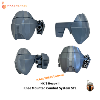 hk's heavy ii knee mounted combat system mandalorian starwars star wars armor heavy paz vizsla  3d print model - Mito3D