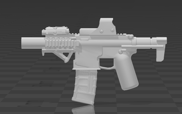 hk416c figurines échelle hk416 pistolet minifig 3D print model - Mito3D