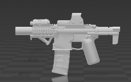 hk416c minifiguras escala hk416 pistola minifig 3d print model - Mito3D